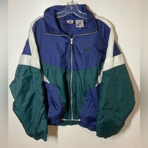 Vintage 90s Nike Navy and Teal Windbreaker